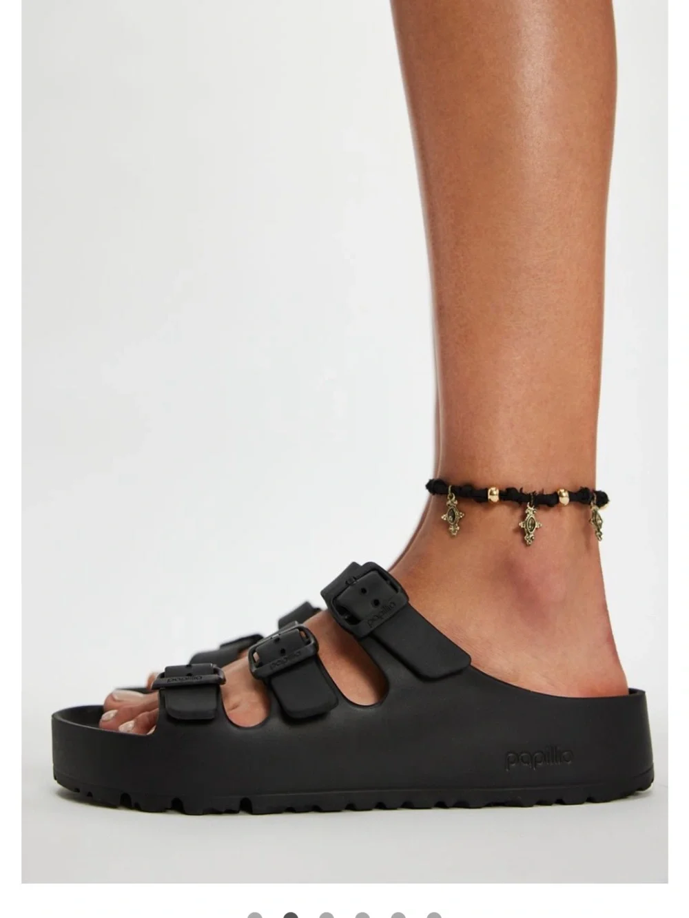 Birkenstock florida Triple-Strap Slide platform Eva Sandals - Black